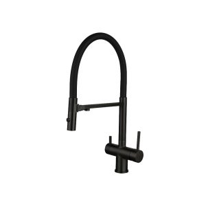 Смеситель кухонный Vincea VKF-120 с краном для питьевой воды Черный матовый