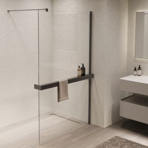 Душевая перегородка Vincea Walk-In Вороненая сталь / Прозрачное